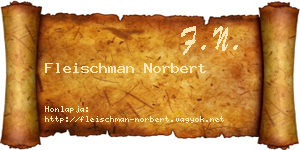 Fleischman Norbert névjegykártya